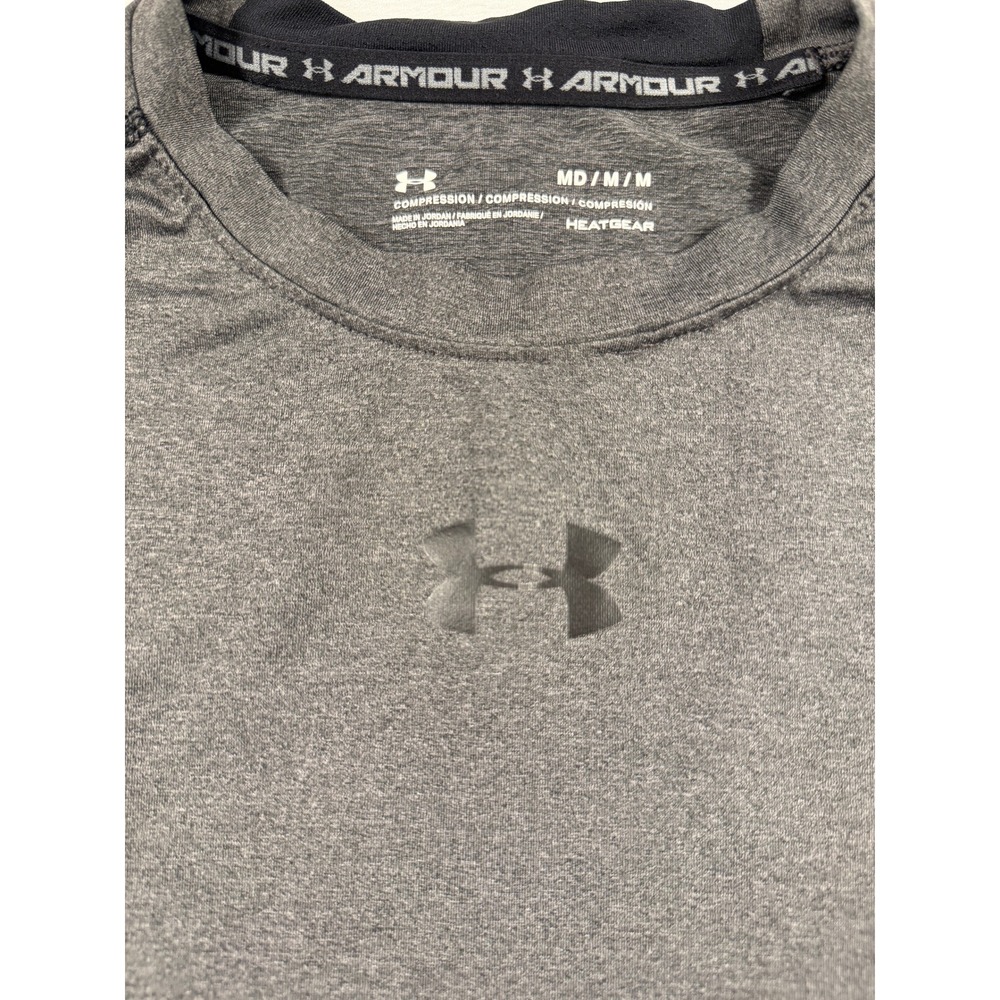 Under Armour Mens HeatGear Compression Tank Top Gray Sleeveless Shirt Medium
